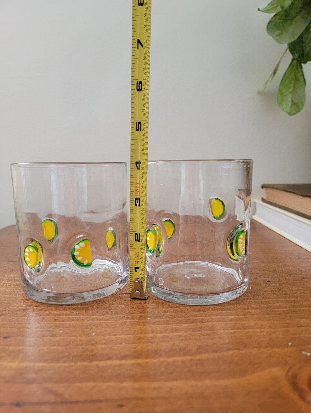 Set Of 2 Lime Lemon Icon Charm Juice Drinking Glasses Drinkware - Picture 4 of 8